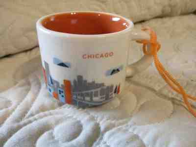 Starbucks CHICAGO 2oz Demi Mug Ornament You Are Here Sears Tower Skyline Subway - Sold on eBay Dec, 14th 2018 for $5.00