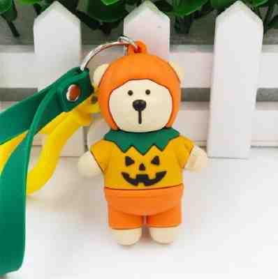 New Starbucks 2018 China Taiwan Halloween Pumpkin Bear Keychain Orange Rare Cute - Sold on eBay Dec, 16th 2018 for $9.99