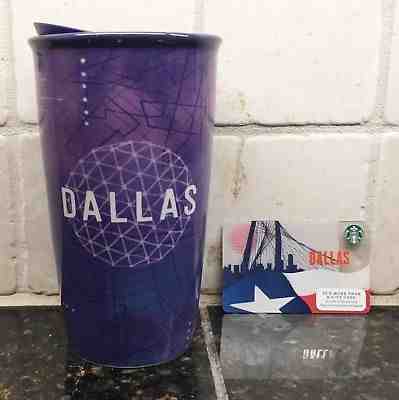 Starbucks 2018 DALLAS  Ceramic Travel Tumbler Mug & 1 HTF Gift Card   - Sold on eBay Dec, 16th 2018 for $27.99