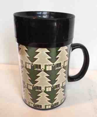 Vintage STARBUCKS THERMO-SERV Insulated Travel Tumbler Mug_Christmas Trees _RARE - Sold on eBay Dec, 13th 2018 for $14.99