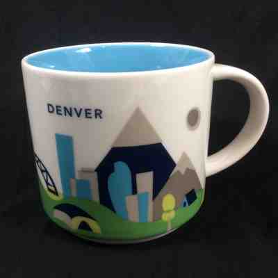 Starbucks "You Are Here" YAH Denver Colorado Coffee Mug, Mountains, Fish, Guitar - Sold on eBay Dec, 17th 2018 for $14.99