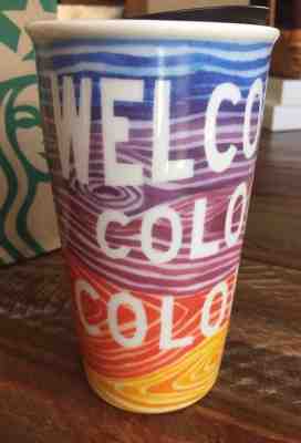 Starbucks Welcome to Colorful Colorado Double Wall Ceramic Traveller Mug 12 oz  - Sold on eBay Dec, 15th 2018 for $35.00