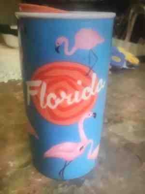 STARBUCKS COFFEE MUG FLORIDA PINK FLAMINGO CERAMIC LIDDED 12 Oz TUMBLER TRAVEL - Sold on eBay Nov, 19th 2018 for $5.32