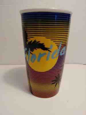 NEW Starbucks FLORIDA Sunset Palm Trees Travel Tumbler Mug Coffee Cup Red Dot - Sold on eBay Nov, 18th 2018 for $35.00