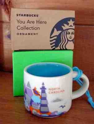 NIP Starbucks ORNAMENT You Are Here NORTH CAROLINA 2-oz demi MUG illustrated YAH - Sold on eBay Oct, 19th 2018 for $19.95