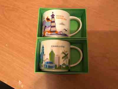 Starbucks You Are Here Charlotte & North Carolina 14 oz Mugs - Sold on eBay Oct, 16th 2018 for $67.95