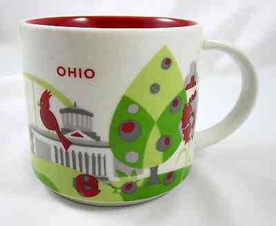 Starbucks Coffee Mug Ohio You Are Here Collection Series Icon Cardinal Guitar - Sold on eBay Dec, 16th 2018 for $19.79