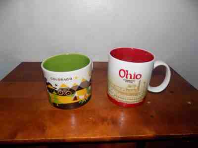 Starbucks You Are Here Set of 2 Mugs OHIO AND COLORADO - Sold on eBay Oct, 26th 2018 for $28.00