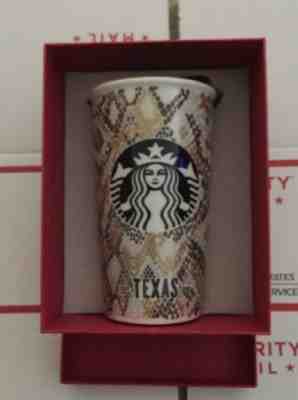 Starbucks Dot Collection 2015 Texas Snakeskin Ceramic 12 Oz Tumbler NIB - Sold on eBay Nov, 2nd 2018 for $59.99