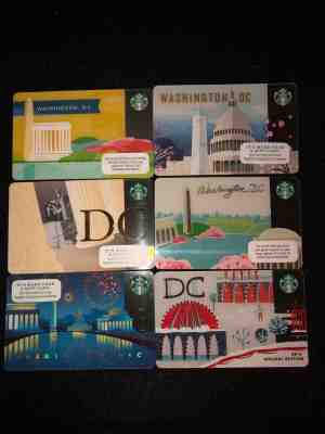 6 x Starbucks Washington DC card LOT!NEW!! - Sold on eBay Nov, 17th 2018 for $10.99