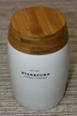 Starbucks Coffee Company Ceramic Canister Bamboo Lid Jar 48oz White 1.4L 2009 - Sold on eBay Feb, 13th 2019 for $30.00