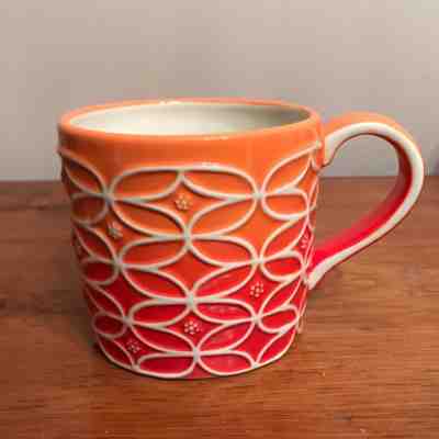 Starbucks Coffee ombré orange mug / cup hand painted 2009 14oz - Sold on eBay Feb, 13th 2019 for $4.25