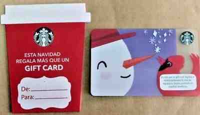 PERU south america 2018 Christmas STARBUCKS gift card RARE sleeve Snowman case - Sold on eBay Feb, 14th 2019 for $8.00