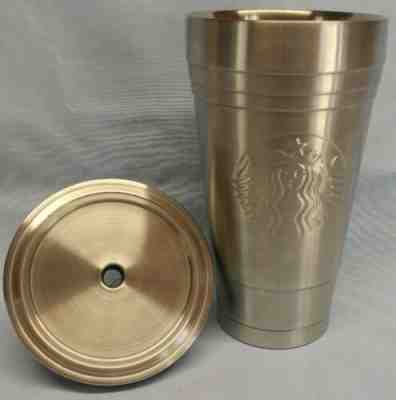 Starbucks Cold Beverage Cup Tumbler Stainless Steel Siren Logo 16 oz Twist Lid  - Sold on eBay Feb, 14th 2019 for $7.00