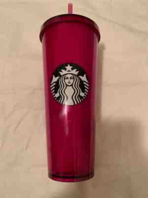 Starbucks PINK MAGENTA  Venti 24oz Tumbler Stainless Steel Cold Cup EUC - Sold on eBay Feb, 13th 2019 for $14.00