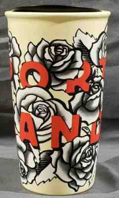 Starbucks 2017 Portland Rose Ceramic Double Wall Travel Mug Tumbler 12 fl oz  - Sold on eBay Feb, 13th 2019 for $29.97