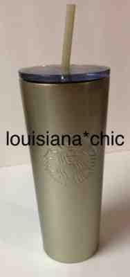 STARBUCKS 2018 GOLD STAINLESS STEEL 16oz LIMITED TRAVEL TUMBLER - Sold on eBay Feb, 13th 2019 for $5.99