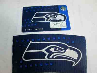 Starbucks SEATTLE SEAHAWKS Gift Card Limited Edn w/ NFL +COFFEE CUP SLEEVE - Sold on eBay Feb, 13th 2019 for $2.19