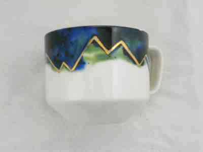 Starbucks Coffee Mug 06/08 Artisan Series Mountains Blue Gold 12oz Limited 2015 - Sold on eBay Feb, 13th 2019 for $9.95