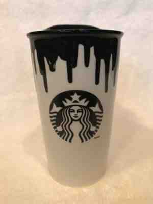 Starbucks Limited Edition Band Of Outsiders Drip Paint Ceramic Travel Mug - Sold on eBay Feb, 13th 2019 for $27.50