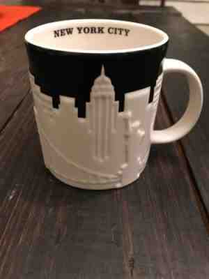 Starbucks 2012 Collector Series New York City Relief Mug B&W Taxi Statue Skyline - Sold on eBay Feb, 8th 2019 for $10.00