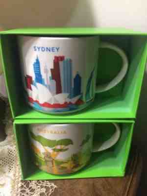 US SELLER!! Starbucks Sydney Australia YAH Mug Set Koala Kangaroo You Are Here  - Sold on eBay Jan, 20th 2019 for $115.00