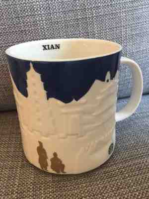 NEW STARBUCKS COFFEE CITY MUG RELIEF SKYLINE Terracotta Warrior XIAN - CHINA  - Sold on eBay Feb, 2nd 2019 for $29.99