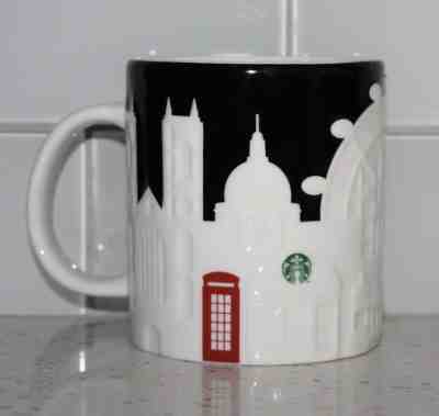 Starbucks London Black Relief Mug Christmas Cup City Collection England - Sold on eBay Jan, 30th 2019 for $34.99