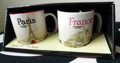 Starbucks Demitasse SET OF 2 MINI MUGS 3 fl oz PARIS and  FRANCE - Sold on eBay Feb, 11th 2019 for $15.00
