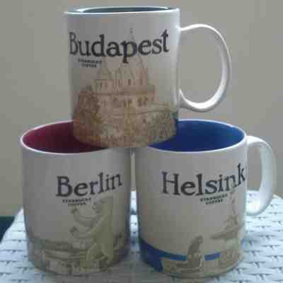 3 Original Starbucks City Mugs 16 oz BERLIN VER.2, BUDAPEST, HUNGARY series 2016 - Sold on eBay Feb, 12th 2019 for $93.00