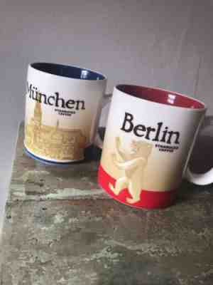 2 NEW Original Starbucks City Mug BERLIN  AND MUNCHEN 