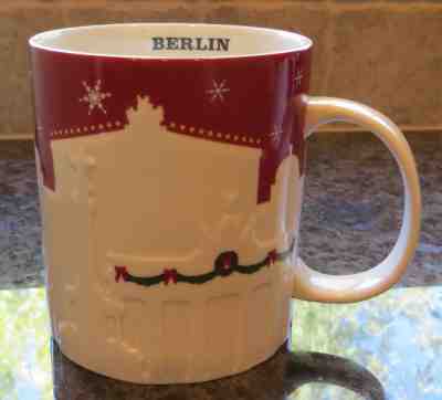 NWT Starbucks BERLIN Germany Red Relief 2013 Christmas Holiday City Mug with SKU - Sold on eBay Dec, 18th 2018 for $49.99