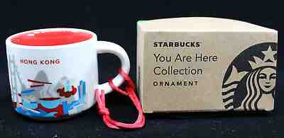 Starbucks You Are Here Hong Kong 2017 Coffee Mug Cup Christmas Ornament 2 oz New - Sold on eBay Dec, 24th 2018 for $40.49