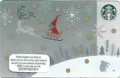 HONG KONG  Starbucks card  NEW " Christmas  Santa Sleigh " 2018  - Sold on eBay Dec, 22nd 2018 for $4.75