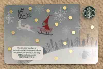 Starbucks 2018 HONG KONG Holiday Christmas Santas Sleigh Card - Sold on eBay Dec, 17th 2018 for $6.61
