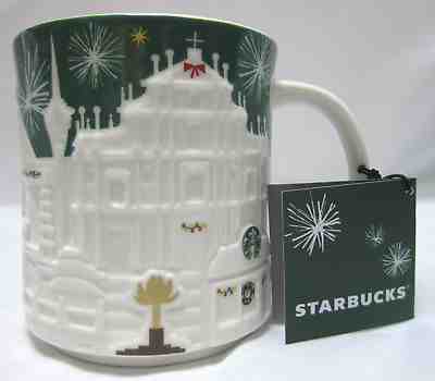 STARBUCKS CERAMIC MACAU CHRISTMAS MUG 2015 ; 16 FL OZ / 473 ML ; No box - Sold on eBay Jan, 16th 2019 for $30.00