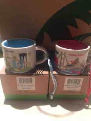 Starbucks Macau & Hong Kong You Are Here YAH Ornament Holiday Mini Mugs -No Card - Sold on eBay Jan, 28th 2019 for $59.99