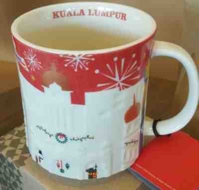 New in Box Starbucks Malaysia Red White Kuala Lumpur 16oz Christmas Edition Mug - Sold on eBay Jan, 16th 2019 for $35.99