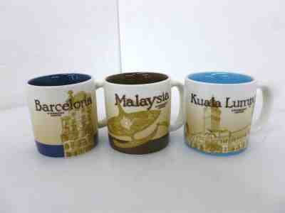 Lot 3x Collectible Starbucks Demitase 3 oz Mugs Barcelona Malaysia Kuala Lumpur - Sold on eBay Jan, 10th 2019 for $27.00