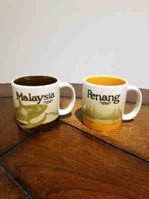 SET OF 2 STARBUCKS CITY COLLECTOR MINI MUG Demitasse Malaysia - Penang 