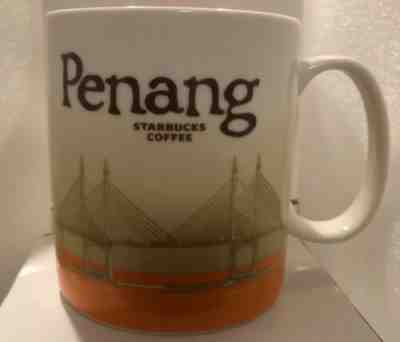 16 OZ STARBUCKS COFFEE MUG PENANG COLLECTOR SERIES 2011 - ORANGE - Sold on eBay Feb, 3rd 2019 for $13.25