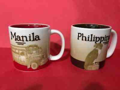 Manila Jeepney & Philippines Eagle Starbucks Coffee Two Icon 3 Oz Demitasse Cups