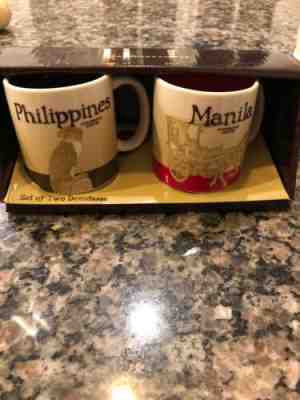 Starbucks 2015 Set of 2 Coffee Mugs Demitasse (3 fl oz) Cups Manila Philippines - Sold on eBay Jan, 18th 2019 for $18.00