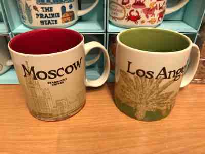 Starbucks Global Icon LOS ANGELES & MOSCOW Mugs w SKU, for user UART9948  - Sold on eBay Jan, 5th 2019 for $119.95