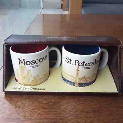 2 Demitasse Starbucks City Mugs 3 oz MOSCOW & ST.PETERSBURG Series 2017 RUSSIA - Sold on eBay Dec, 31st 2018 for $34.00