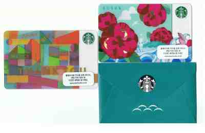 Starbucks Card Korea 2 pcs Limited Edition Busan Card Coffee and Thank You Card - Sold on eBay Feb, 9th 2019 for $2.75