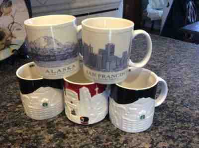 Starbucks 2013 Christmas Holiday Relief Mug (RED) SEOUL KOREA RARE & Seattle - Sold on eBay Feb, 5th 2019 for $31.00