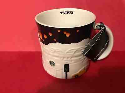 Taipei City Taiwan 16 Oz Black Relief Series 2014 Starbucks Coffee Mug With Tag