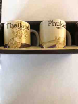 SET/2 AUTHENTIC STARBUCKS THAILAND PHUKET DEMITASSE MUG SET 3 oz. each NIB - Sold on eBay Jan, 15th 2019 for $8.30