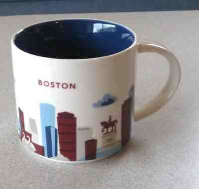 Starbucks Boston 2014 Blue Mug You Are Here Collection Ships Swans Paul Revere - Sold on eBay Feb, 12th 2019 for $12.00
